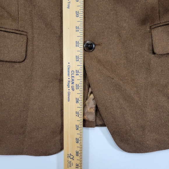 Michael Kors KIP‎ Men's Flannel Sport Coat Brown Silk Wool Cashmere Brown 42S - Picture 7 of 16